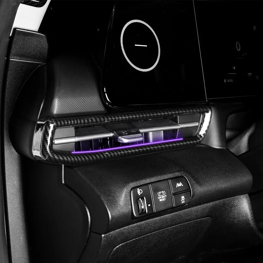 Bảng Điều Khiển Màu Đỏ Giữa Điều Hòa Thông Hơi Bao Viền Nội Thất Ô Tô Cho Xe Hyundai Elantra CN7 / CN7 N Line 2021-2025 Phụ Kiện