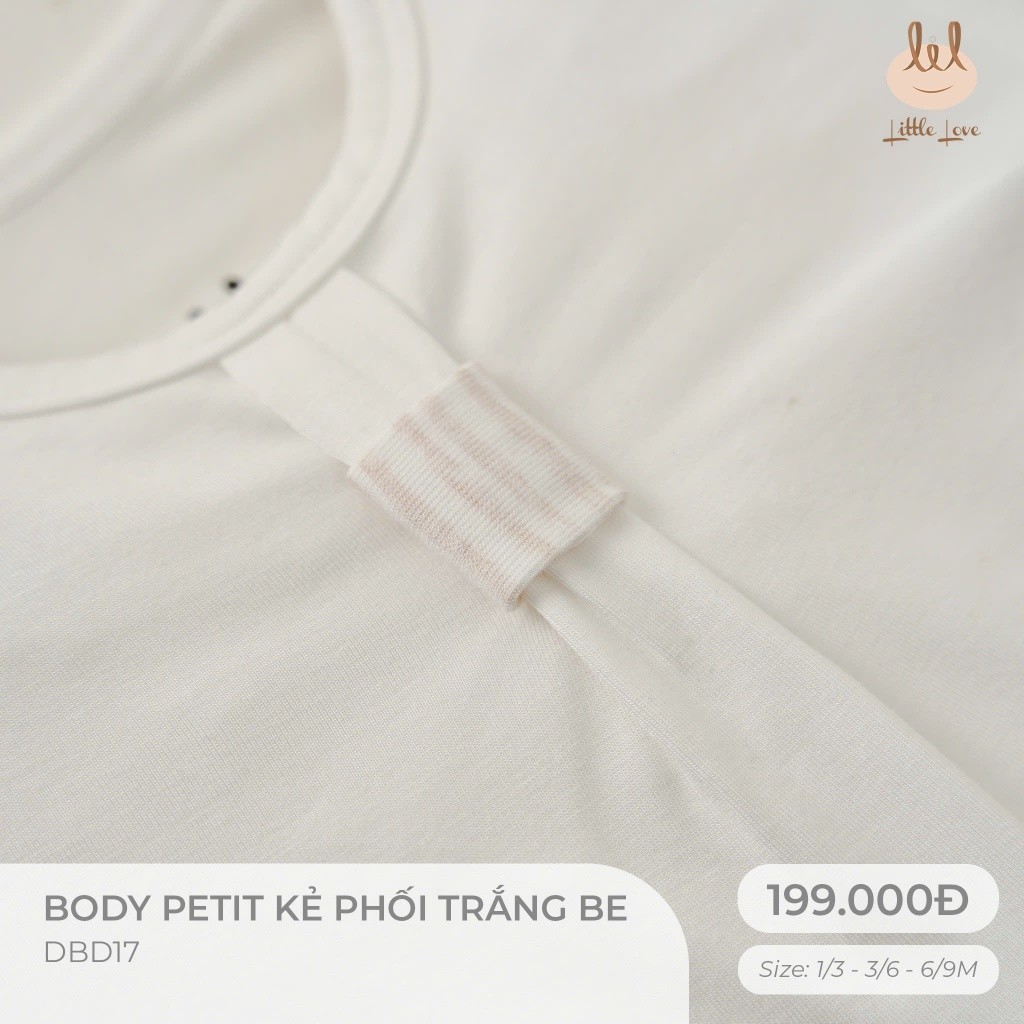 Body petit phối trắng ghi dành cho bé Lil little Love (DBD17)