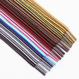 1 Cặp Dây Giày Tròn Sọc Đôi Màu, Phụ Kiện Cho Giày Đi Bộ, Thể Thao, Giải Trí Ngoài Trời