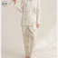 Phong cách Nhật Bản Phong cách Muji / Nữ Lily of the Valley Cotton nguyên chất Bộ đồ ngủ dài tay mỏng phong cách mỏng / Bộ đồ dài tay bằng sợi hai lớp họa tiết dễ thương / Bộ đồ mặc bên ngoài thoải mái ngọt ngào / Brea 100% cotton