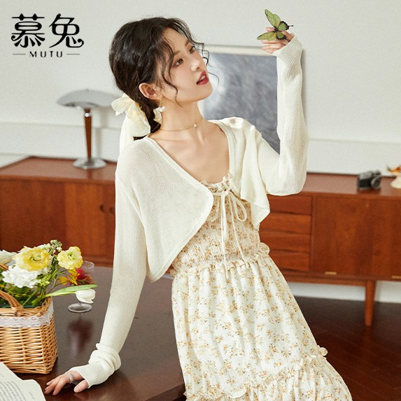 Mutu Pháp Áo Sơ Mi Ngắn Nữ, Cardigan Dệt Kim Phong Cách Mới, Phù Hợp Mọi Dịp