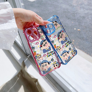 Ốp Điện Thoại Crayon Shin-chan Cho Xiaomi Redmi Note 13 12 14 Pro Plus 10 11 11S 10S Redmi A5 15C 14C 13C 12C 10C A3 A2 A1 Túi Khí Mạ Điện Thời Trang Chống Va Đập