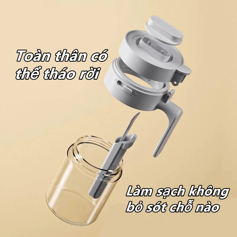 Lọ Thủy Tinh Đựng Gia Vị 300ml-Ngăn Thìa Riêng & Nắp Kín, Chống Ẩm, Chống Vỡ, Dùng Cho Bếp