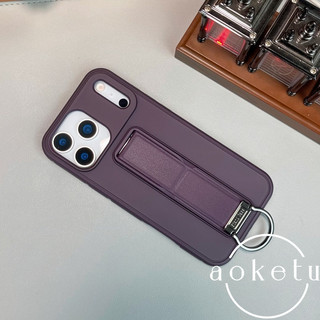 Đế gấp họa tiết da thích hợp cho vỏ điện thoại Apple 17promax iPhone 16 có khóa vòng 15pro / 14 cảm giác cao cấp 13 vỏ bảo vệ chống rơi bằng silicon sáng tạo