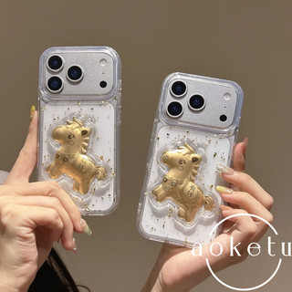 Năm Mới Lá Vàng 3D Tiền Tức Thì 17 Thích Hợp Cho 17 Pro Apple 17 / 16 ProMax Ốp Điện Thoại iPhone 15 Bao Gồm 12 Vỏ Bảo Vệ Chống Rơi 11