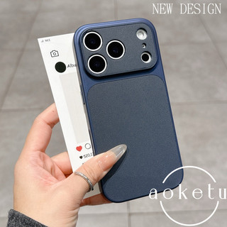 Ốp điện thoại da trơn cửa sổ lớn tức thì sang trọng phù hợp cho iPhone 13 14 15 16 17 Pro max da doanh nhân mờ bao gồm tất cả vỏ chống rơi