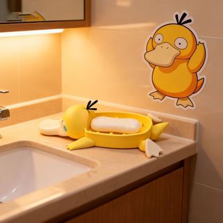 Hộp Xà Phòng Hình Vịt Hoạt Hình Dễ Thương, Có Thể Xả, Dùng Cho Phòng Tắm