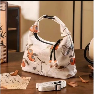 Túi xách nữ sợi mây thơm 66789 / Túi lưỡi liềm thơm 28 * 17cm Túi Messenger Trung Quốc Dây rút cổ điển Túi xách trang trí phù hợp cho mọi trận đấu 123