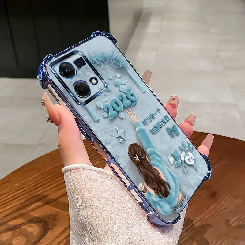 Ốp điện thoại phù hợp cho OPPO Reno8 4G – Chúc mừng năm mới 2026, vỏ mềm trong suốt làm bằng nhựa TPU silicon chống sốc.