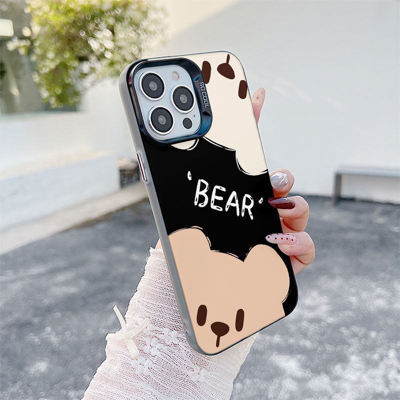 Ốp Lưng Cho Redmi Note 14 13 12 11 10 14C 13C 12C 11A 10C 9C A3 A2 A1 C75 C65 C61 C55 C31 X7 X6 M6 13T 14T Pro Mạ Acrylic IMD Case Motif Gấu Dễ Thương CYIM007