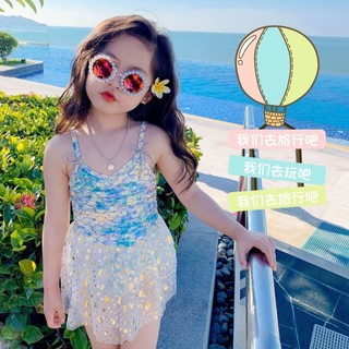Đồ bơi liền thân nàng tiên cá cho bé gái - váy bơi dễ thương phong cách công chúa nhanh khô đi biển