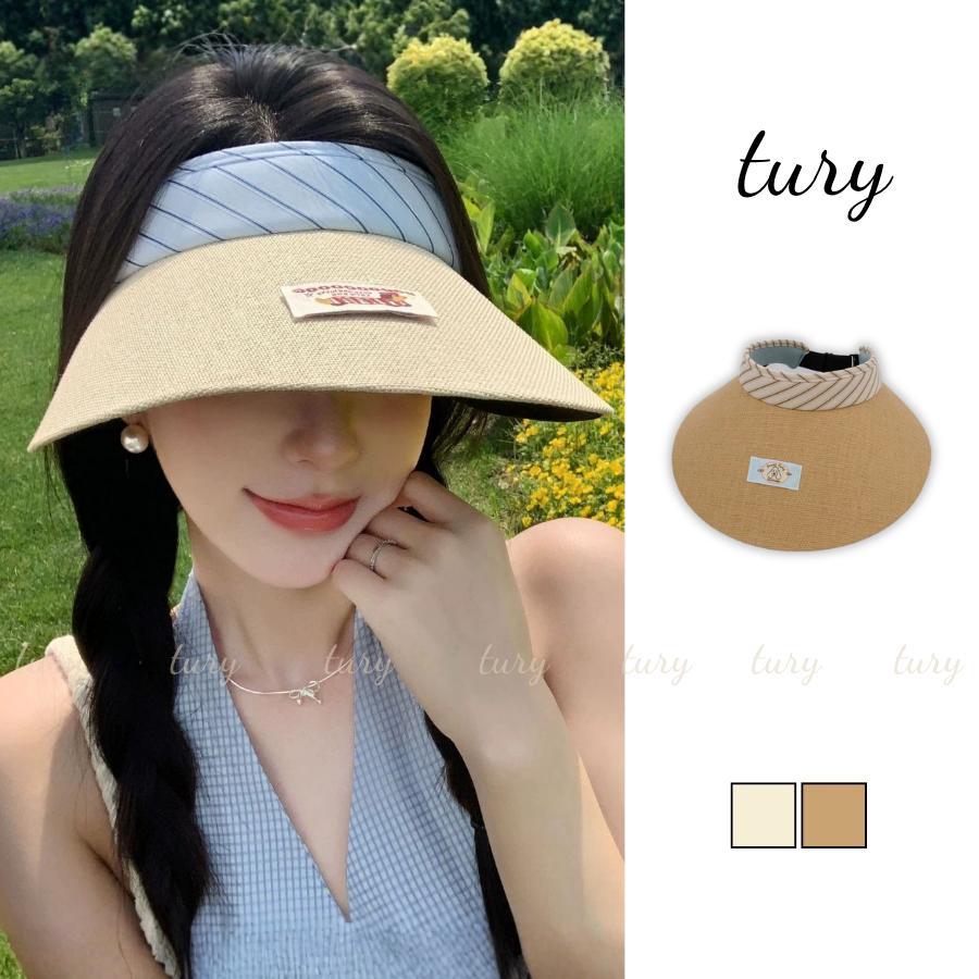 Nón Cói Nữ - Tury - Mũ Cói Nửa Đầu Đứng Form Phối Tag - NC135