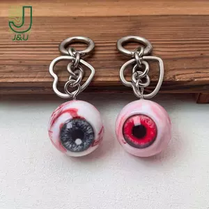 Móc khóa nhãn cầu bằng nhựa mới Halloween Mắt quỷ Bapa Mặt dây chuyền Túi quyến rũ treo Phụ kiện trang trí