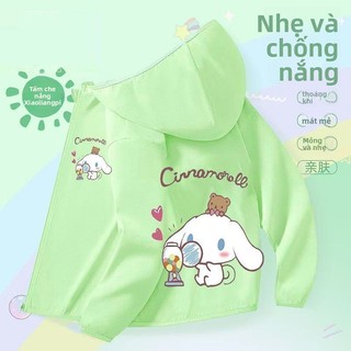 Áo khoác bé gái Cinnamoroll - mỏng nhẹ thoáng khí có mũ dễ thương phong cách mùa hè