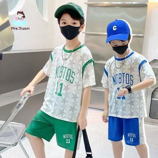 Bộ đồ bóng rổ cho bé trai – áo + quần thể thao thoáng mát nhanh khô năng động mùa hè