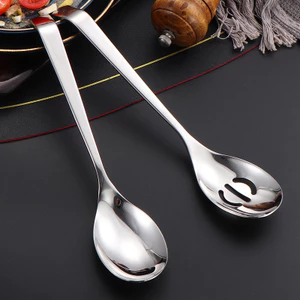 304 Bộ đồ ăn bằng thép không gỉ Công cộng Rây lọc Dịch vụ khách sạn Thìa cầm dài Muỗng Buffet Hộ gia đình TL8A