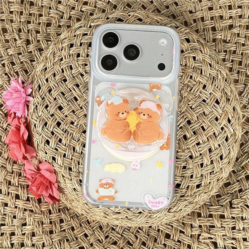 IPhone 17 Pro Max Ôm họa tiết gấu nhỏ Chất liệu TPU IMD craft Vỏ điện thoại in hai lớp