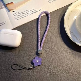 Sáng Bóng Bốn Lá Camellia Điện Thoại Da PU Tươi Lấp Lánh Hoa Dây Đeo Cổ Tay Bling Kim Cương Giả Tay Ngắn Chống Mất Sang Trọng Cho Bé Gái Cho Mùa Xuân Hè