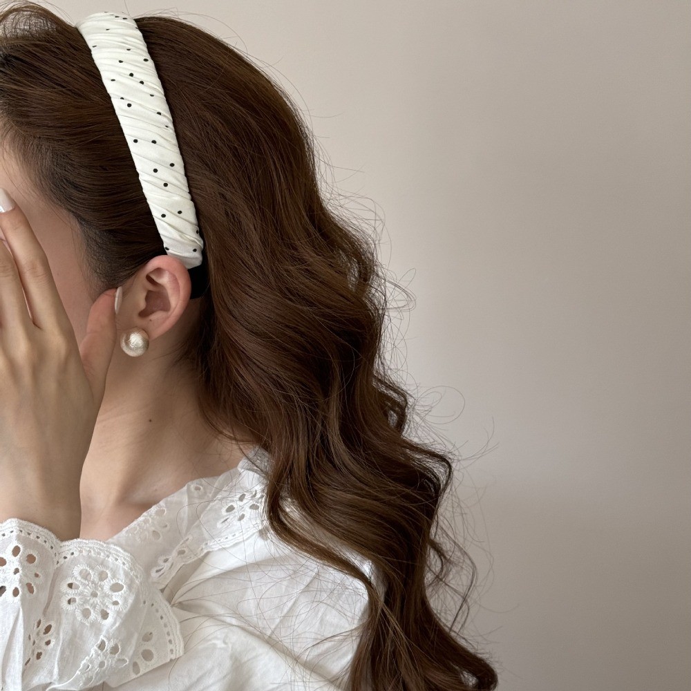 Hульулυ Headband Phong Cách Hàn Quốc Với Họa Tiết Chấm Bi, Mềm Mại Dễ Chịu Cho Mọi Cuộc Đua