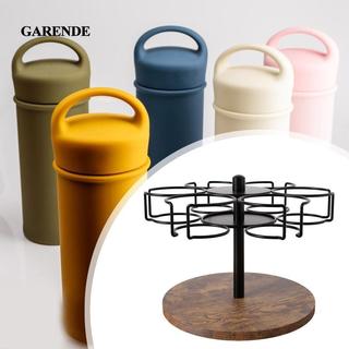 Garande Xoay Bình Nước Tổ Chức Với Đế Gỗ Hiển Thị Chắc Chắn 6 Khe Cắm Cốc Sấy Cho Thức Ăn Nhà