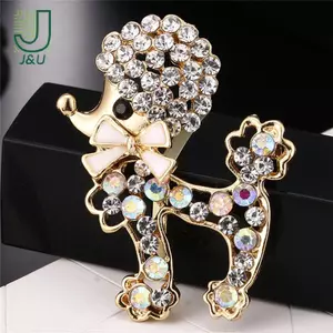Thổ cẩm pin chó con đáng yêu bằng pha lê kim cương giả - Phụ kiện thời trang