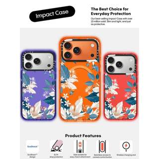 CASECASE X Hoa Trong Giấc Mơ Cam / Đỏ / Perri Tím Kẹo Bộ Sưu Tập Màu Sắc Trong Suốt Cứng Hút Từ Tính Tác Động Dành Cho Apple IPhone 13 14 15 16 17Pro Max Plus Có Hộp