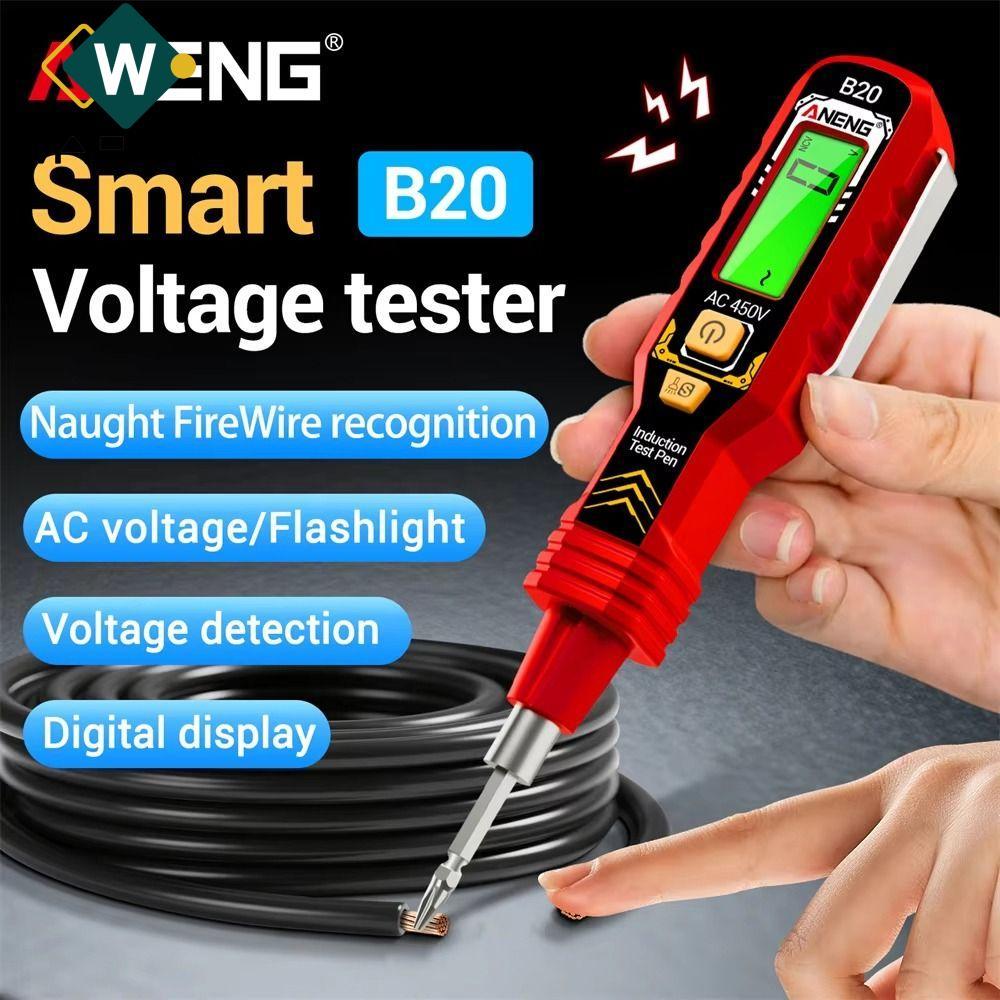 Bút kiểm tra điện áp WAPKTY, Máy dò điện áp hiển thị kỹ thuật số không tiếp xúc, Báo động rung chính xác cao Bút cảm ứng điện hai đầu