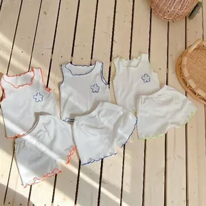 Bộ đồ thường ngày mùa hè cho trẻ em Quần short không tay mỏng Bộ đồ hai mảnh 80-130 Size OJSS