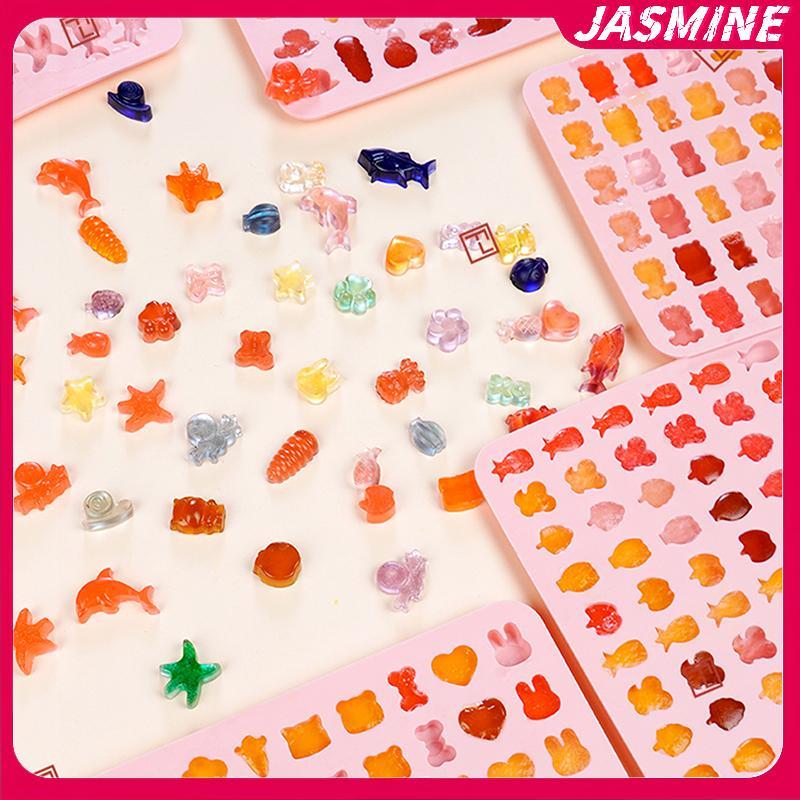 JASMINE Mix Trái Cây Động Vật Silicon Khuôn Socola Thỏ Cá Mờ Kẹo Thạch Khuôn Hình Học Trái Tim Bánh Trang Trí Nướng Bánh Khay Đá Quà Tặng JASMINE