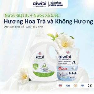 Combo Giặt Xả Hương Camellia Và Xả Không Hương Liệu Bảo Vệ Quần Áo Mềm Mại, Dịu Nhẹ (3L + 1.6L)