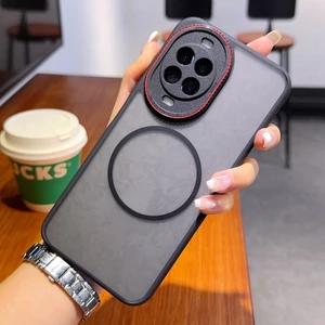Dành Cho Huawei nova14Pro Ốp Lưng Điện Thoại Siêu Mỏng Da Mờ Cảm Giác Trong Suốt Vòng Tròn Đỏ Từ Tính Tất Cả-Inclu