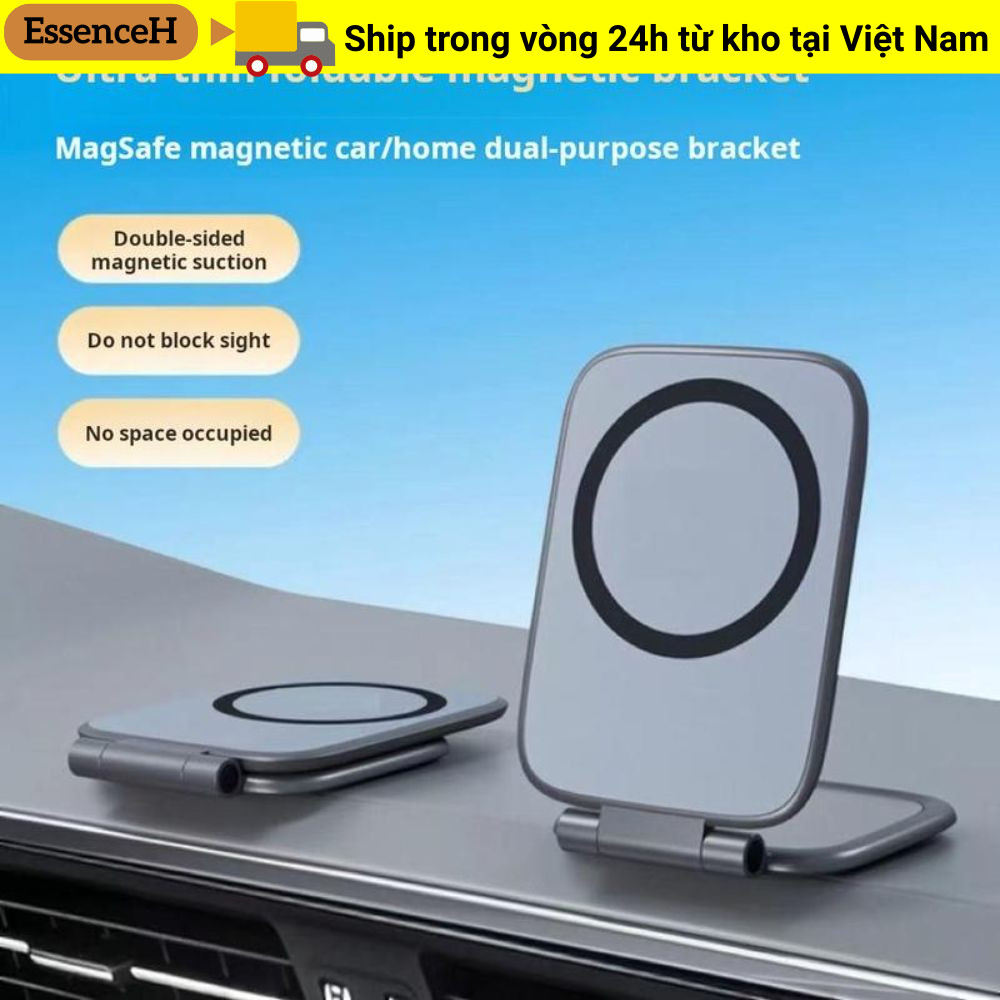Giá đỡ ô tô ESSENCEH, Giá đỡ điện thoại từ tính di động có thể gập lại cho ô tô, Bảng điều khiển giá đỡ điện thoại di động có thể điều chỉnh siêu mỏng