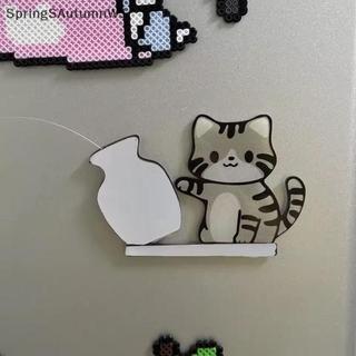 [SpringSAutumnW1] Nam châm tủ lạnh đẩy mèo Trang trí nội thất Nam châm tủ lạnh Bộ sưu tập mèo Whisker Hộp tưởng niệm Trang trí văn phòng tại nhà cho cửa hàng quà tặng