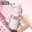 Thủy Tinh Borosilicate Cao Dễ Thương Cô Gái Nhỏ Cốc Giá Trị Cao Di Động Mini Đôi Uống Bounce Ống Hút Cốc Nước
