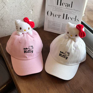 Mũ bóng chày Hello Kitty dành cho nữ – Tấm che nắng mùa hè, Mũ Cotton phù hợp cho mẹ và mẹ