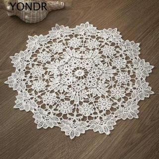 YONDR Rỗng Ren Coaster, Tròn Móc Cup Mat, Handmade Vintage Tinh Tế Placemat Trang Trí Bàn
