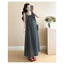 Váy bà bầu mùa hè Cotton nguyên chất sọc Plus Size Váy Vest