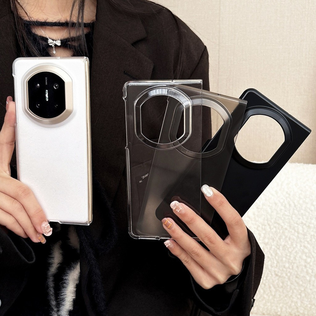Dành cho Ốp điện thoại màn hình gập phiên bản sưu tập Huawei Mate X7 x6 màu trơn nhỏ gọn trong suốt siêu mỏng hộp cứng x3 / x5