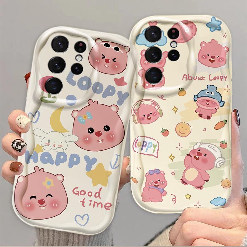 Thích Hợp Cho Samsung S20 S21 S22 S23 S24 S25 S26 + FE Plus Ultra 3D Bảo Vệ TPU Mềm Hoạt Hình Dễ Thương Loopy Vỏ Điện Thoại Chống Sốc