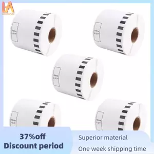 5 Cuộn nạp lại Tương thích -22205 Nhãn 62mmx30.48M Tương thích liên tục cho máy in nhãn Giấy trắng DK22205