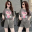 Bộ Quần Áo Hè Nữ Cartoon Mickey Mouse Oversize Freesize Dưới 65kg. Set Bộ hè áo cộc quần đùi Nữ