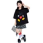 Bộ đồ thường ngày mỏng mùa hè cho bé gái 2026 Phong cách mới Áo thun hoạt hình trẻ em Mickey + Quần short sọc Bộ đồ hai mảnh