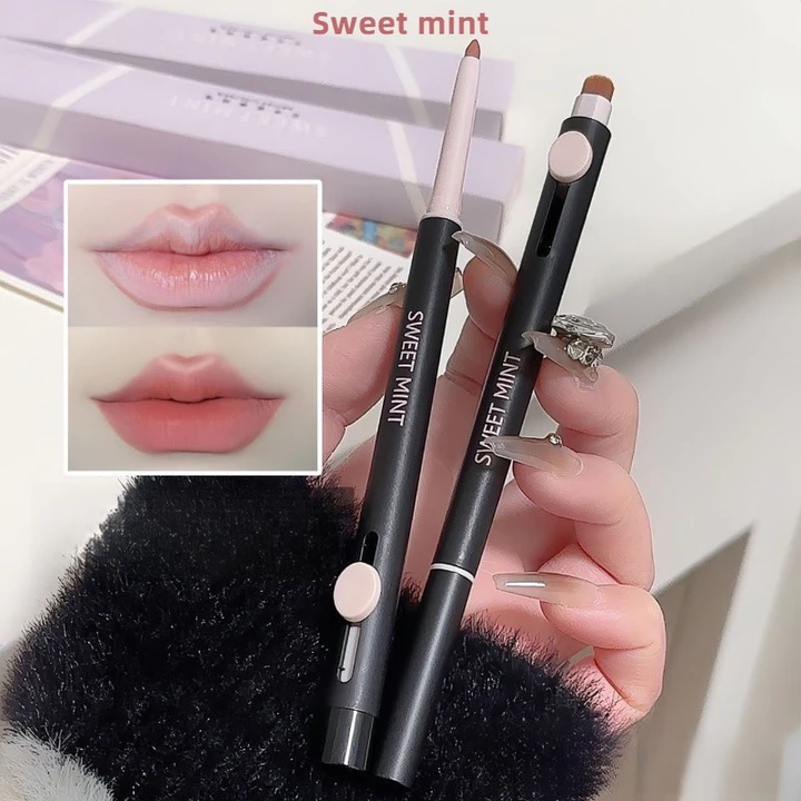 SWEETMINT Lip Liner Artist Double Head Lipliner Phác thảo tự nhiên Lip Double-Ended Lip Brush Multi-Functional Liner
