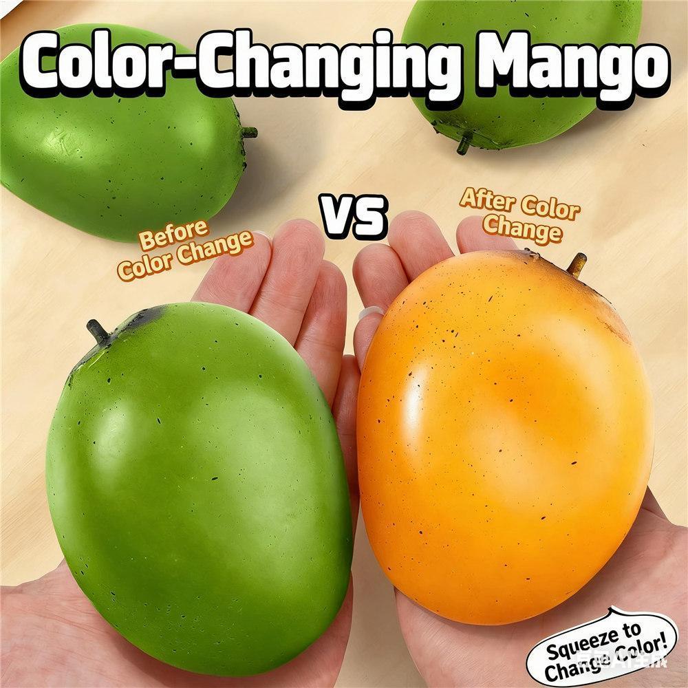 Đổi Màu Squishy Golden Mango Slow Rebound Pinch Thuốc mỡ trái cây Giảm căng thẳng Fidget Toy