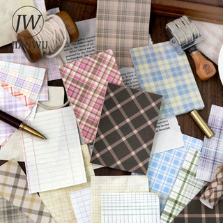 JIANWU Checkered Mist Series Vintage Gird Phong Cảnh Cắt Dán Thêu Sò Chất Liệu Giấy Sáng Tạo DIY Rác Tạp Chí Văn Phòng Phẩm