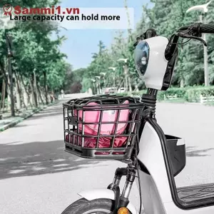 Giỏ trước xe đạp màu đen có nắp