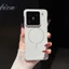 Dành Cho Xiaomi 15 Không Khung Lychee Da Họa Tiết Ốp Lưng Điện Thoại Cảm Giác Cao Cấp Từ Tính 15pro Nhẹ Mỏng Đơn Giản 14 Nửa Gói Chống Sốc 1
