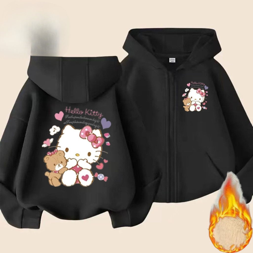 Áo khoác có mũ trùm đầu Hello Kitty Kids Áo Hoodie in hình hoạt hình ngọt ngào để mặc hàng ngày