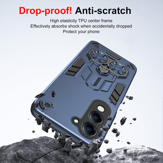 Dành Cho Vivo Y04 / Y29s Ốp điện thoại Giáp Cứng Với Giá Đỡ Nhẫn Đôi Cạnh Mềm Chống Sốc Mỏng Vỏ