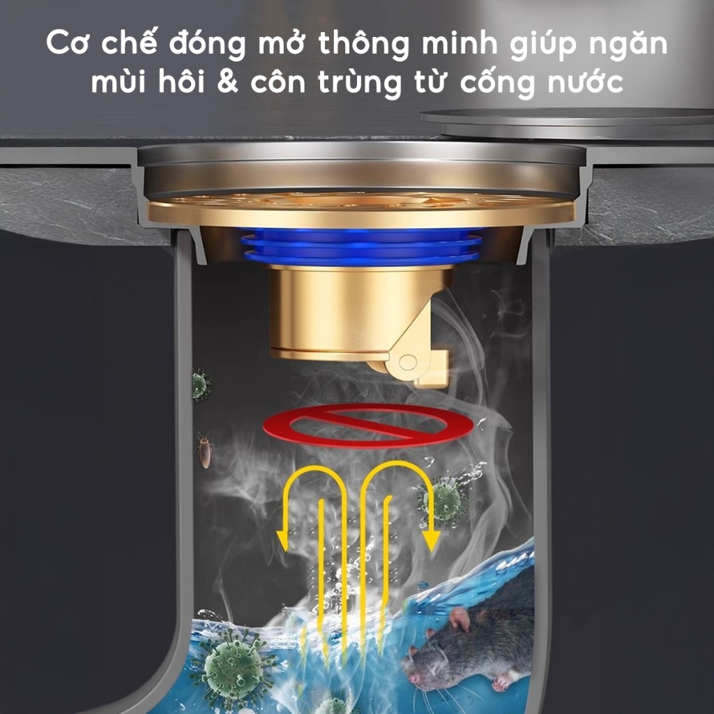 Nắp cống thoát nước ngăn mùi hôi nhà tắm Nắp đậy cống chống côn trùng nhà bếp nhà vệ sinh